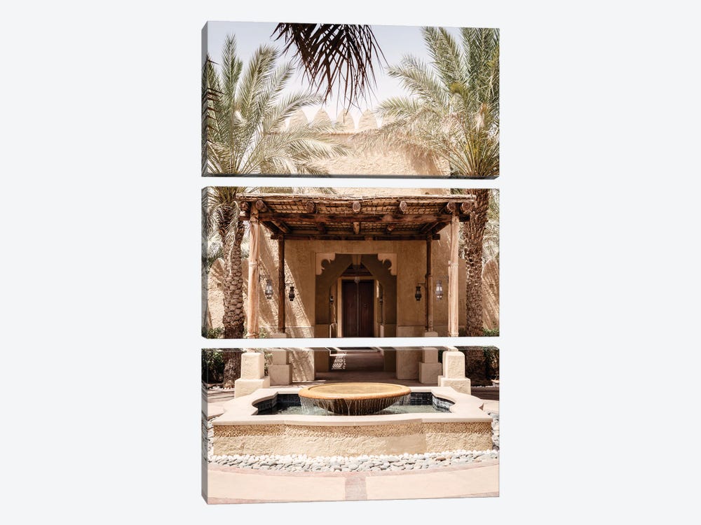 Desert Home - Between Two Palm Trees by Philippe Hugonnard 3-piece Canvas Print