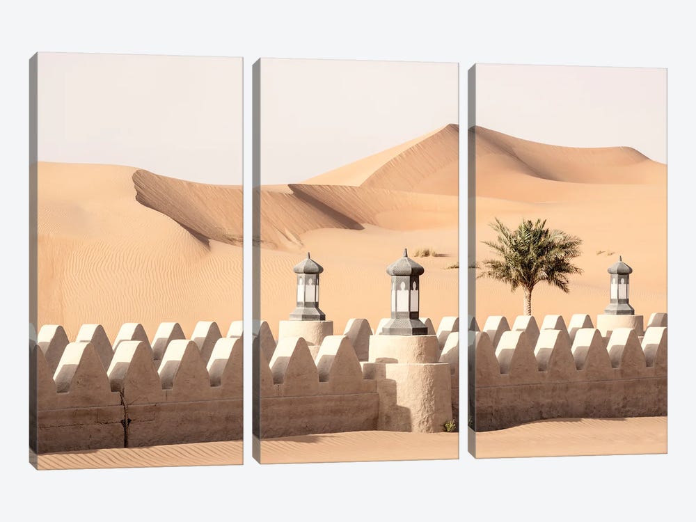 Desert Home - Follow The Wall by Philippe Hugonnard 3-piece Canvas Print