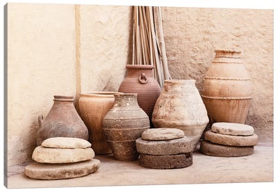 Desert Home - Antique Pots And Jars Canvas Art Print - Desert Home