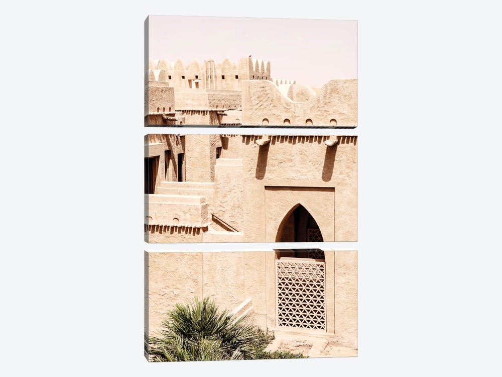 Desert Home - Terracotta Facades by Philippe Hugonnard 3-piece Canvas Art Print