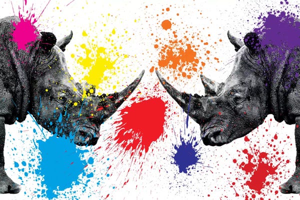 Rhinoceroses: Rhinos Face to Face III by Philippe Hugonnard