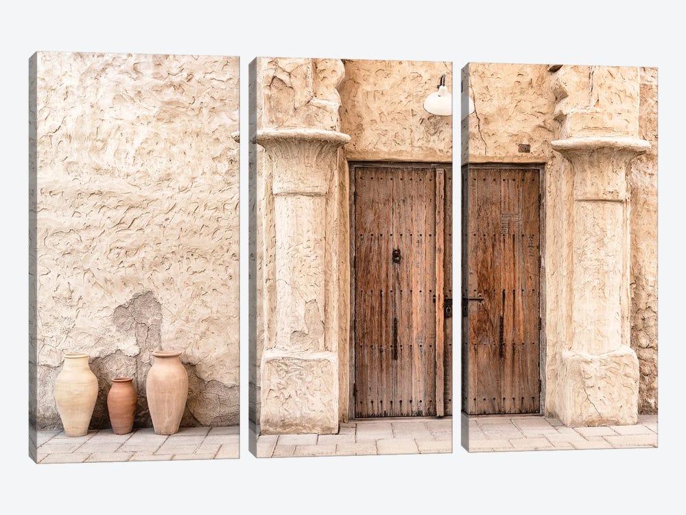Desert Home - Traditional Facade by Philippe Hugonnard 3-piece Canvas Art