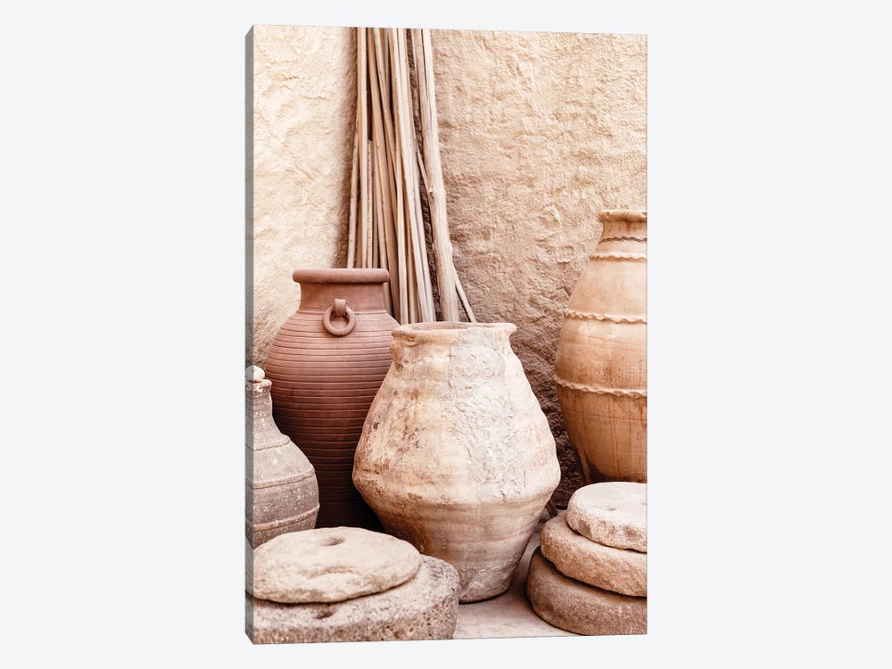 Desert Home - Antique Terracotta Jars by Philippe Hugonnard 1-piece Canvas Wall Art