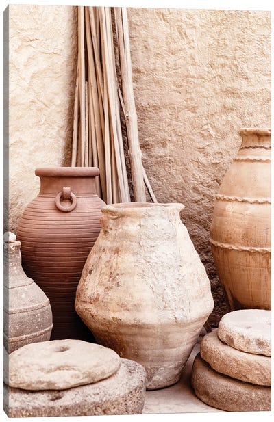 Desert Home - Antique Terracotta Jars Canvas Art Print - Desert Home