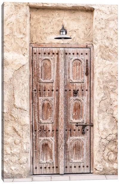 Desert Home - Ancient Antique Wooden Door Canvas Art Print - Middle Eastern Décor