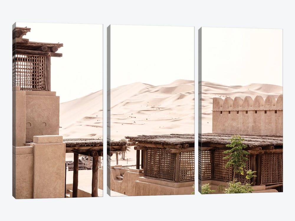 Desert Home - Between Two Buildings by Philippe Hugonnard 3-piece Canvas Art Print