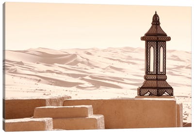 Desert Home - Lantern Sunrise Canvas Art Print - Middle Eastern Décor