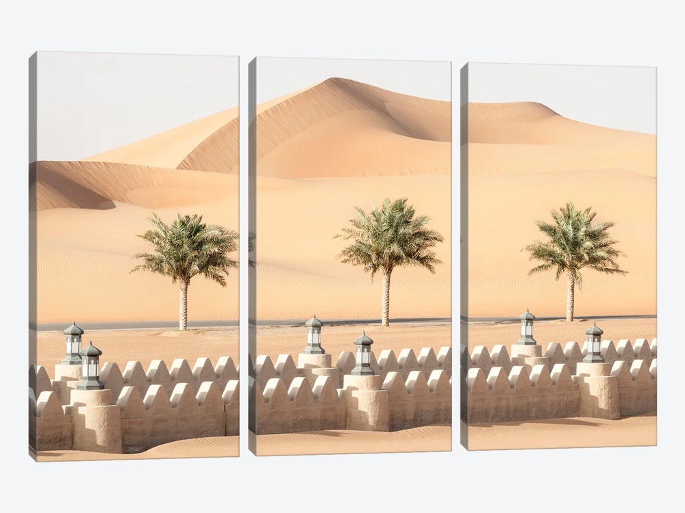 Desert Home - Three Palm Trees by Philippe Hugonnard 3-piece Canvas Wall Art