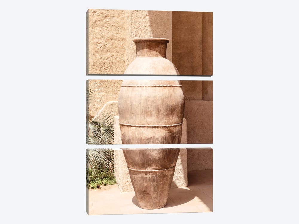 Desert Home - Antique Terracotta Jar by Philippe Hugonnard 3-piece Canvas Print