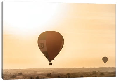 Dubai UAE - Hot Air Balloons Sunrise Canvas Art Print - Hot Air Balloon Art