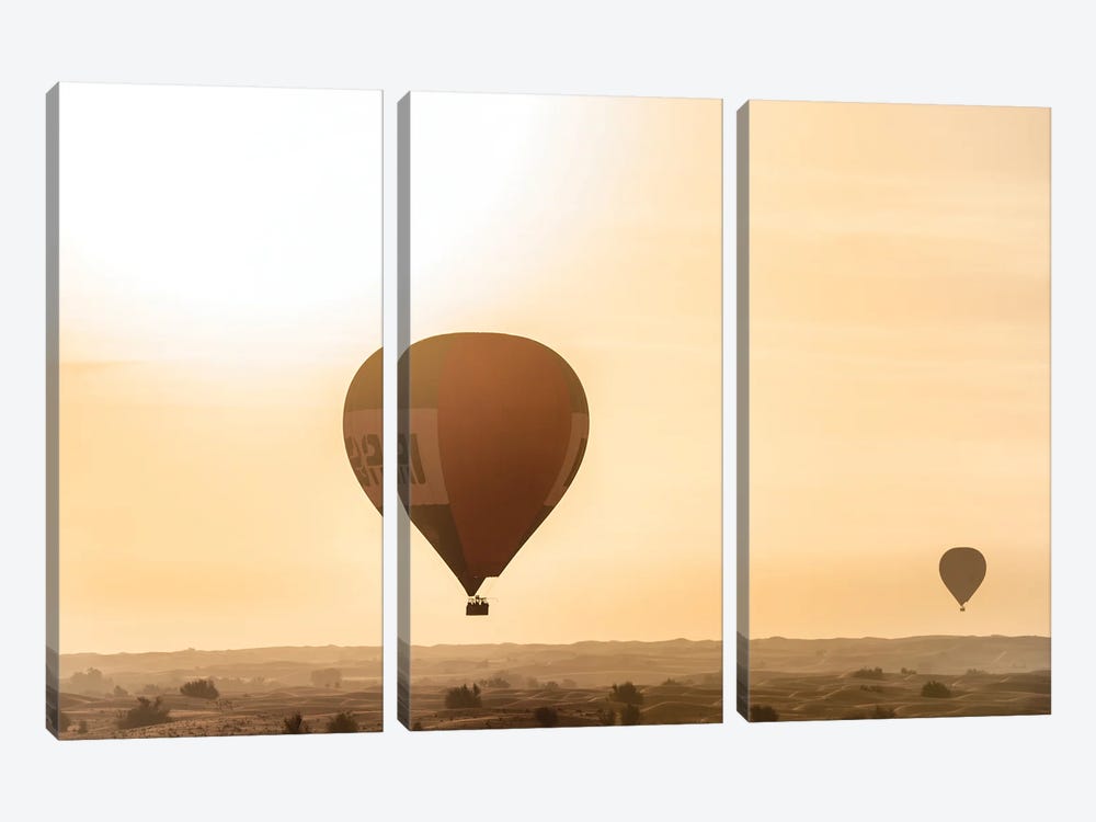 Dubai UAE - Hot Air Balloons Sunrise by Philippe Hugonnard 3-piece Canvas Art