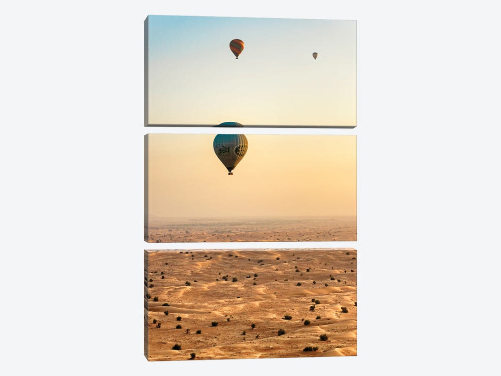 Dubai UAE - Wonderful Hot Air Balloons Sunrise by Philippe Hugonnard 3-piece Canvas Print