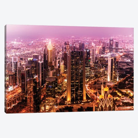 Dubai UAE - At Night Canvas Print #PHD2507} by Philippe Hugonnard Canvas Print