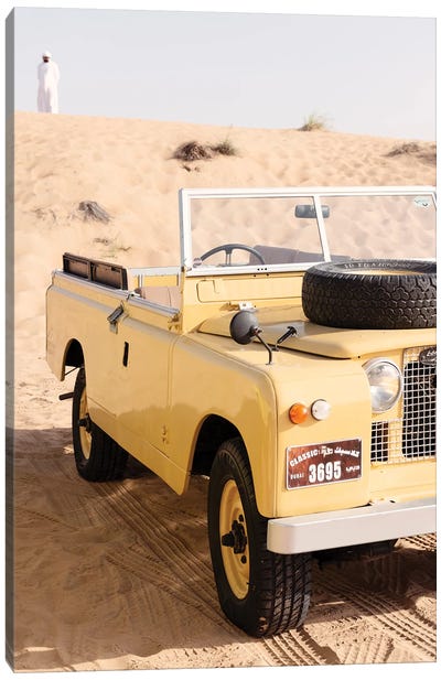 Dubai UAE - Land Rover Vintage Canvas Art Print - United Arab Emirates Art