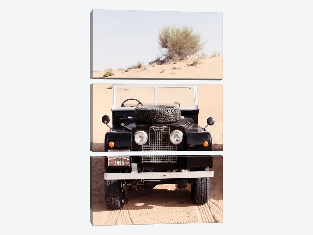 Dubai UAE - Classic Black Land Rover by Philippe Hugonnard 3-piece Canvas Wall Art