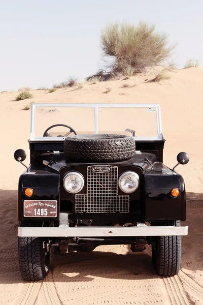 Dubai UAE - Classic Black Land Rover