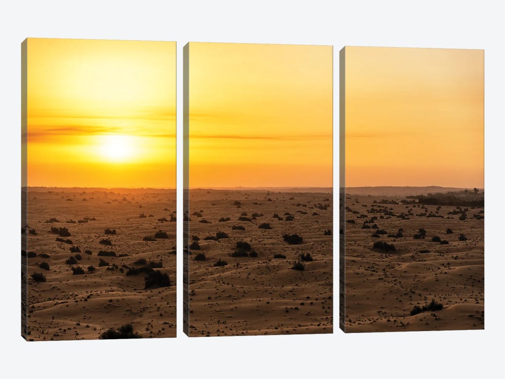 Dubai UAE - Sunset Desert by Philippe Hugonnard 3-piece Art Print