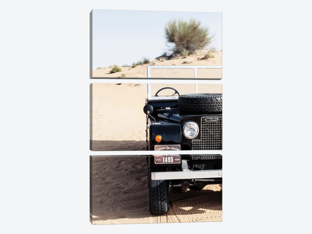 Dubai UAE - Vintage Black Land Rover by Philippe Hugonnard 3-piece Canvas Art