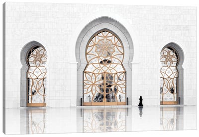 White Mosque - Reflection Canvas Art Print - White Mosque