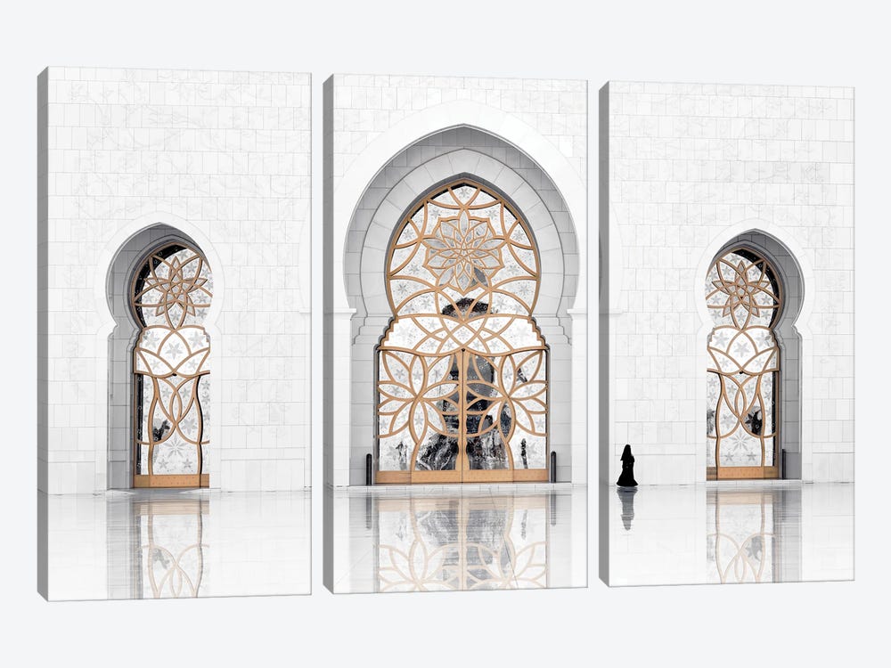White Mosque - Reflection by Philippe Hugonnard 3-piece Canvas Print