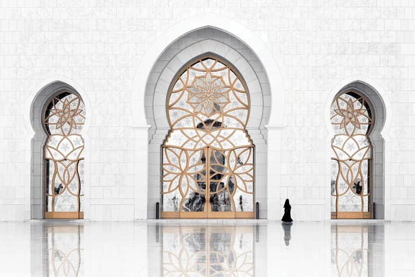 United Arab Emirates: White Mosque - Reflection by Philippe Hugonnard