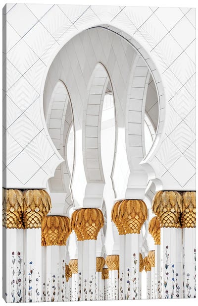 White Mosque - Arch Canvas Art Print - Famous Places of Worship