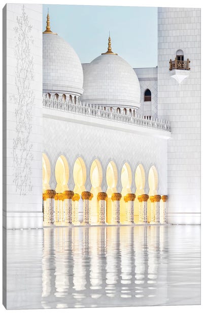 White Mosque - End Of The Day Canvas Art Print - Dome Art