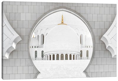 White Mosque - The Dome Canvas Art Print - White Mosque