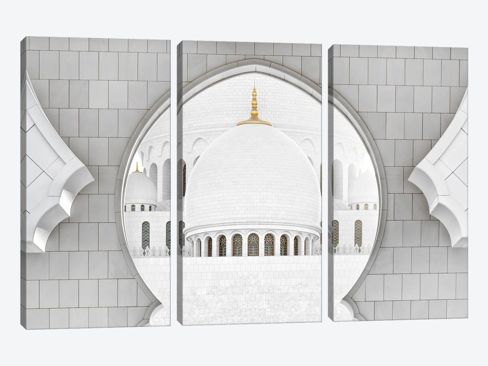White Mosque - The Dome by Philippe Hugonnard 3-piece Canvas Print