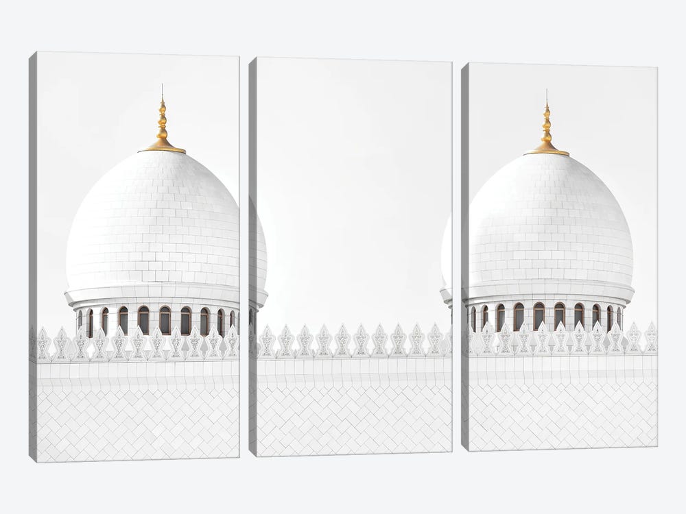 White Mosque - Symmetry by Philippe Hugonnard 3-piece Canvas Art