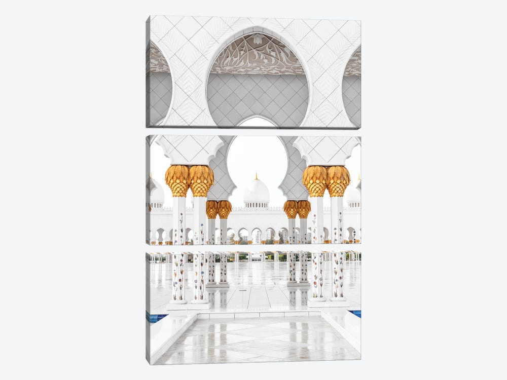 White Mosque - Courtyard by Philippe Hugonnard 3-piece Canvas Art Print