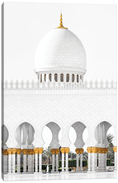 White Mosque - Crossing Canvas Art Print - Monochromatic Photography