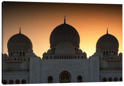 White Mosque - Sunset Canvas Art Print - Middle Eastern Décor