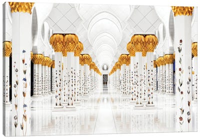 White Mosque - Perspective Canvas Art Print - White Mosque