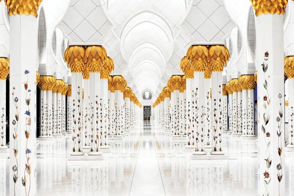 United Arab Emirates: White Mosque - Perspective by Philippe Hugonnard