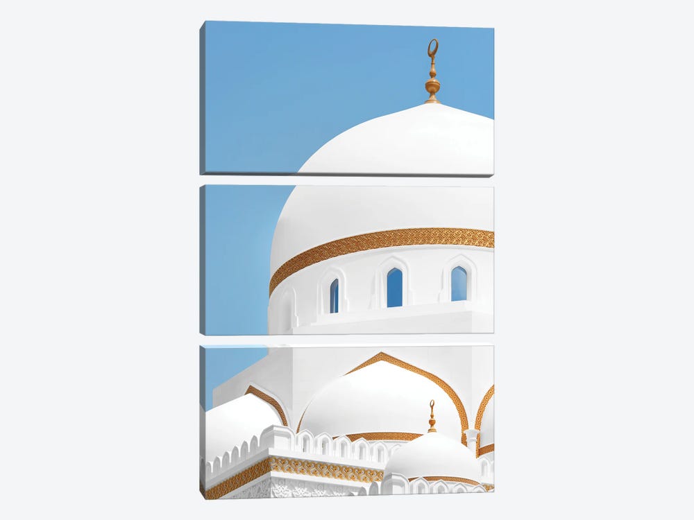 White Mosque - Blue Sky by Philippe Hugonnard 3-piece Canvas Art Print