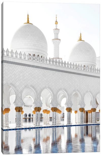 White Mosque - Crystal Reflections Canvas Art Print - Dubai Art