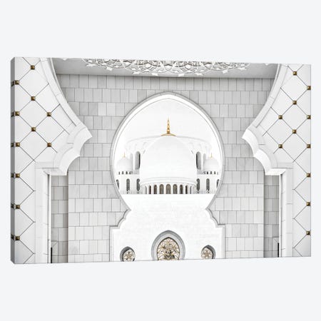 White Mosque - Arch Design Canvas Print #PHD2555} by Philippe Hugonnard Canvas Wall Art