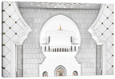 White Mosque - Arch Design Canvas Art Print - United Arab Emirates Art
