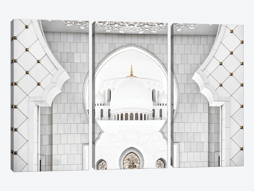 White Mosque - Arch Design by Philippe Hugonnard 3-piece Canvas Art