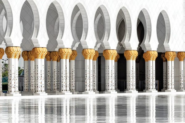 Middle Eastern Décor: White Mosque - Marble Arches by Philippe Hugonnard