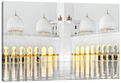 White Mosque - Between Shadow And Light Canvas Art Print - Dubai Art