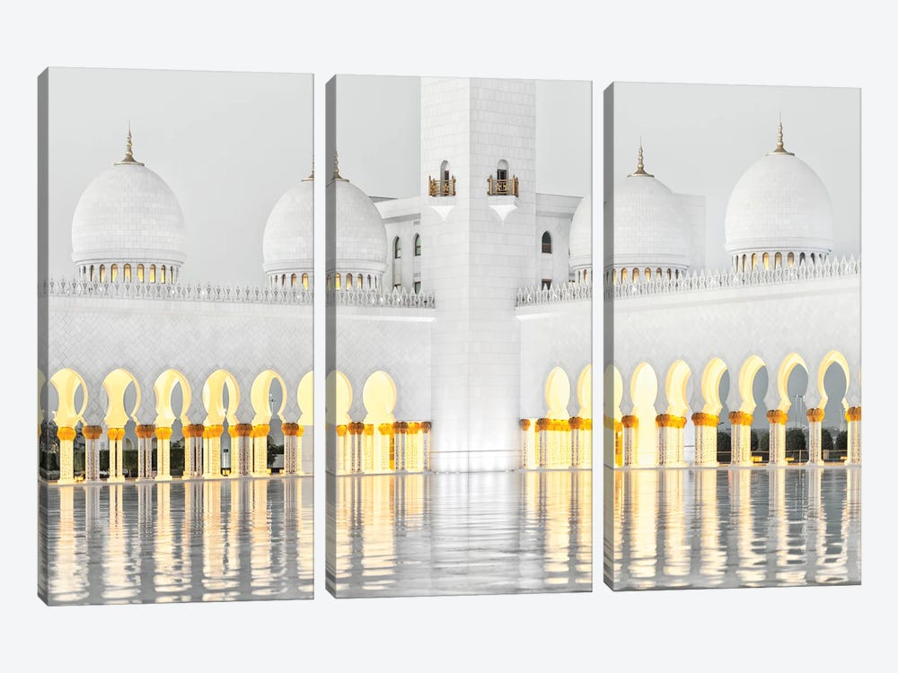 White Mosque - Between Shadow And Light by Philippe Hugonnard 3-piece Art Print