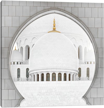 White Mosque - The Dome II Canvas Art Print - White Mosque
