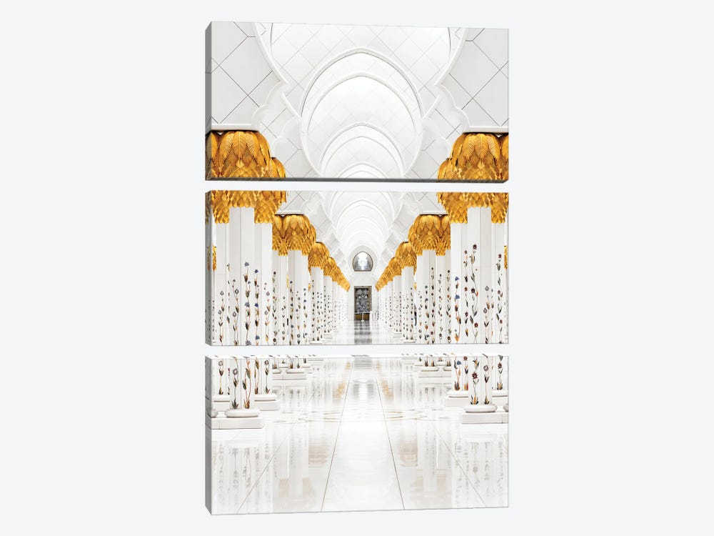 White Mosque - Famous Gallery by Philippe Hugonnard 3-piece Canvas Print
