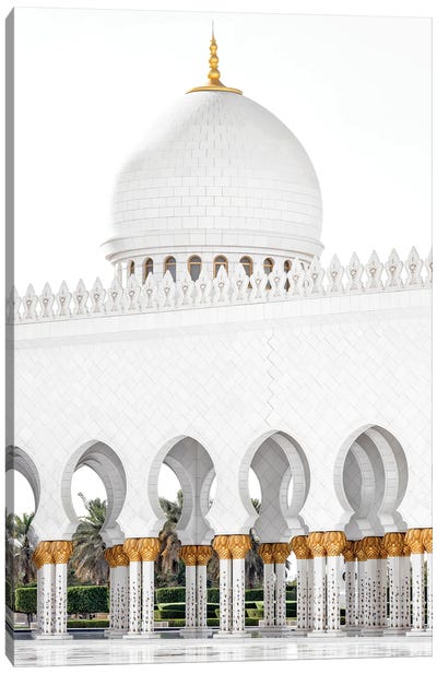 White Mosque - Architectural Masterpiece Canvas Art Print - United Arab Emirates Art