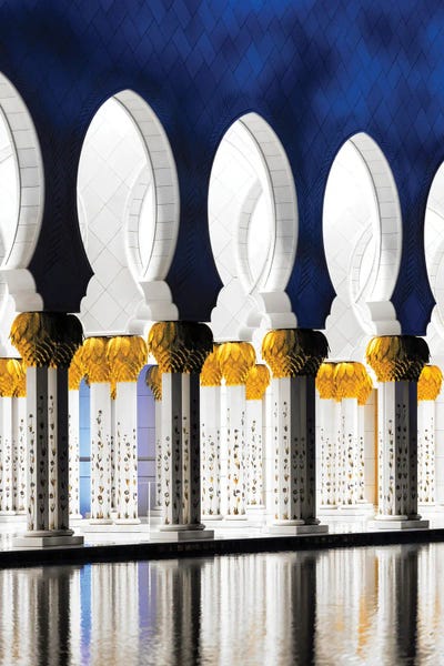 United Arab Emirates: White Mosque - Night Light by Philippe Hugonnard