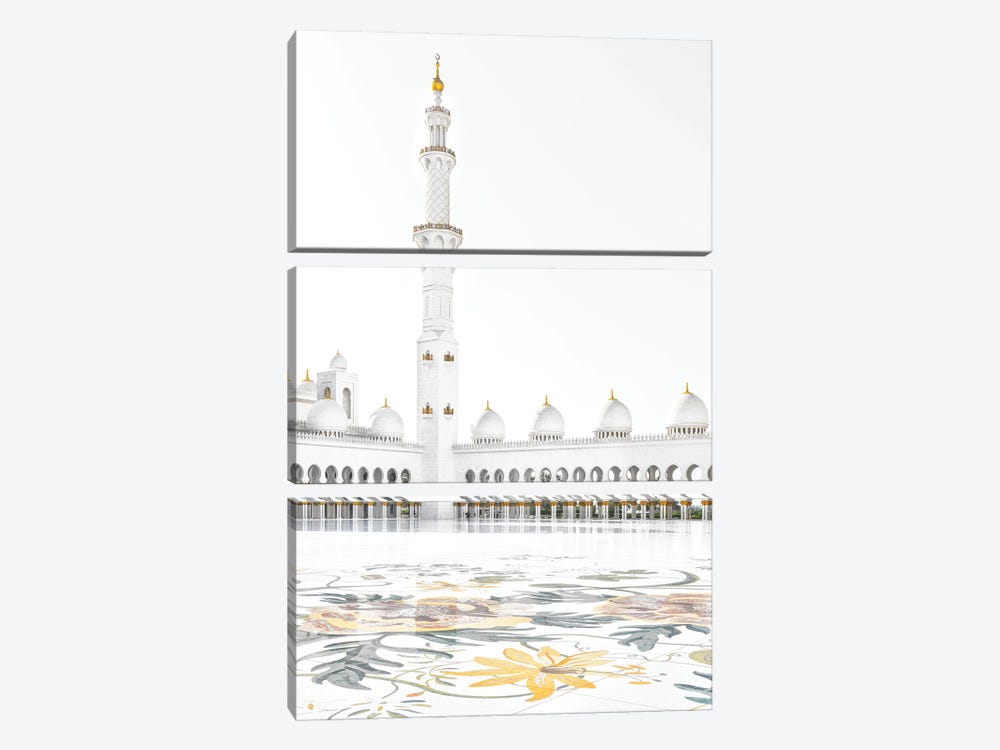 White Mosque - Courtyard Minaret by Philippe Hugonnard 3-piece Canvas Print