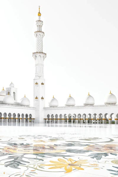 Middle Eastern Décor: White Mosque - Courtyard Minaret by Philippe Hugonnard