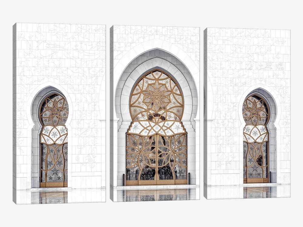 White Mosque - Marble Doors by Philippe Hugonnard 3-piece Art Print